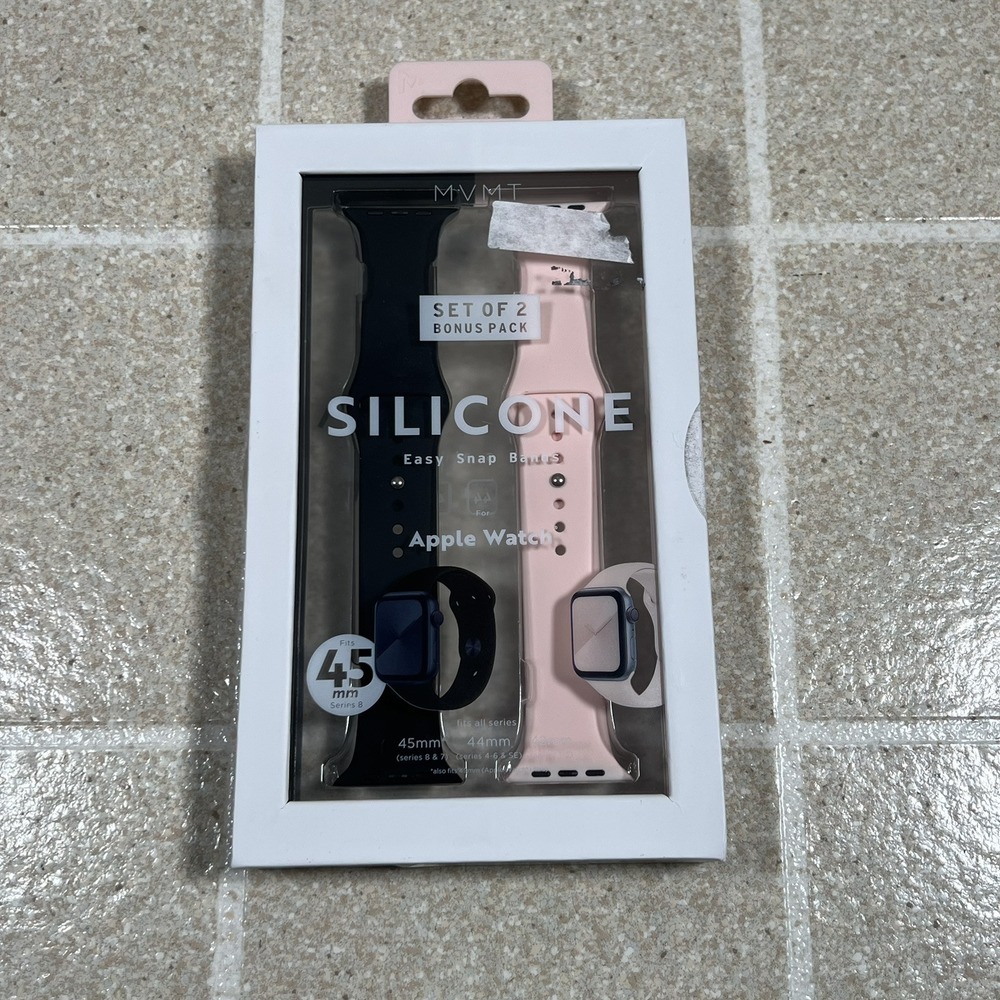 Mvmt Silicone Apple‎ Watch Wrist Band 2 Pack Black Pink